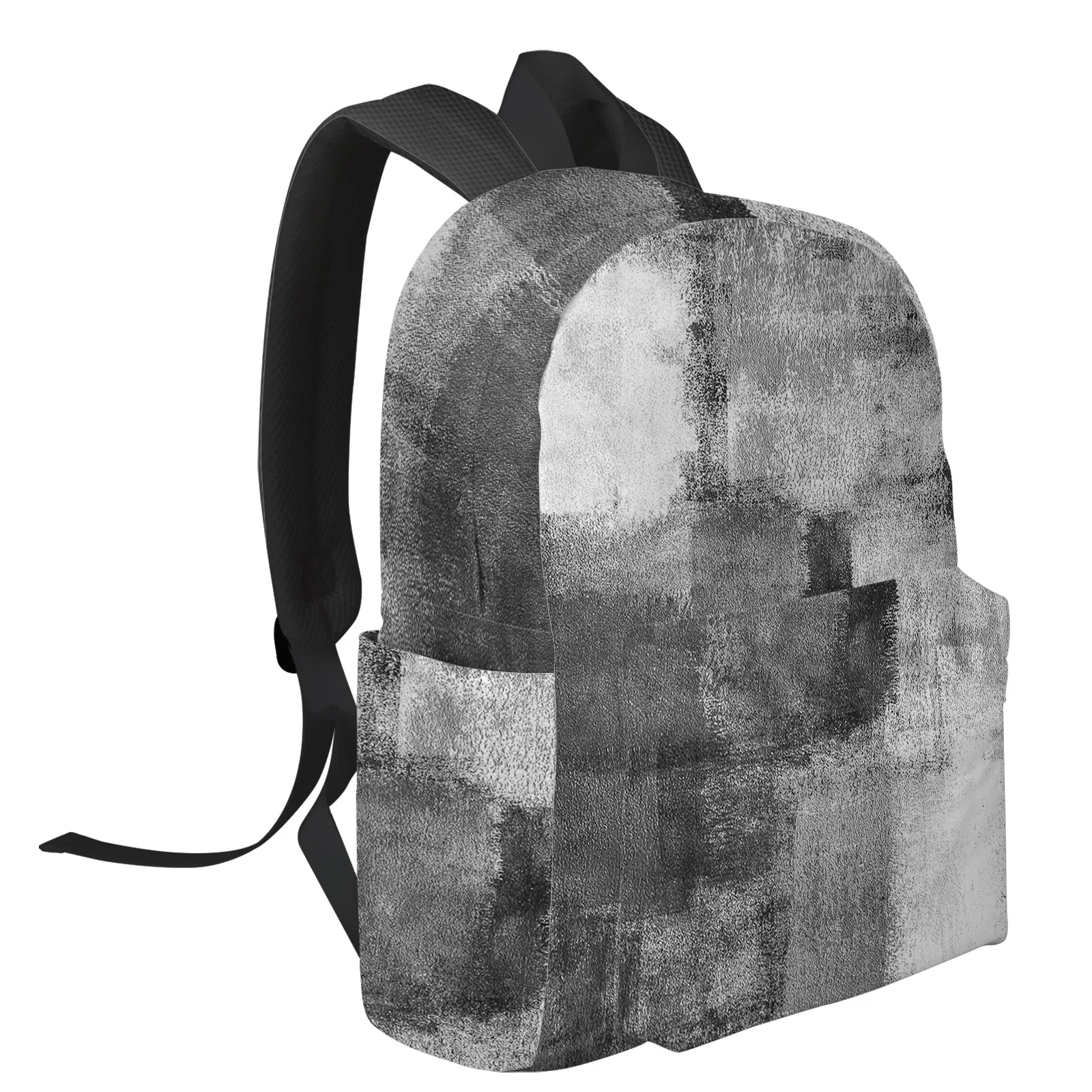 Oil Painting Abstract Black White Grey Backpack Students Casual Travel Large Handbags High Capacity Schoolbag Teenager Bookbag