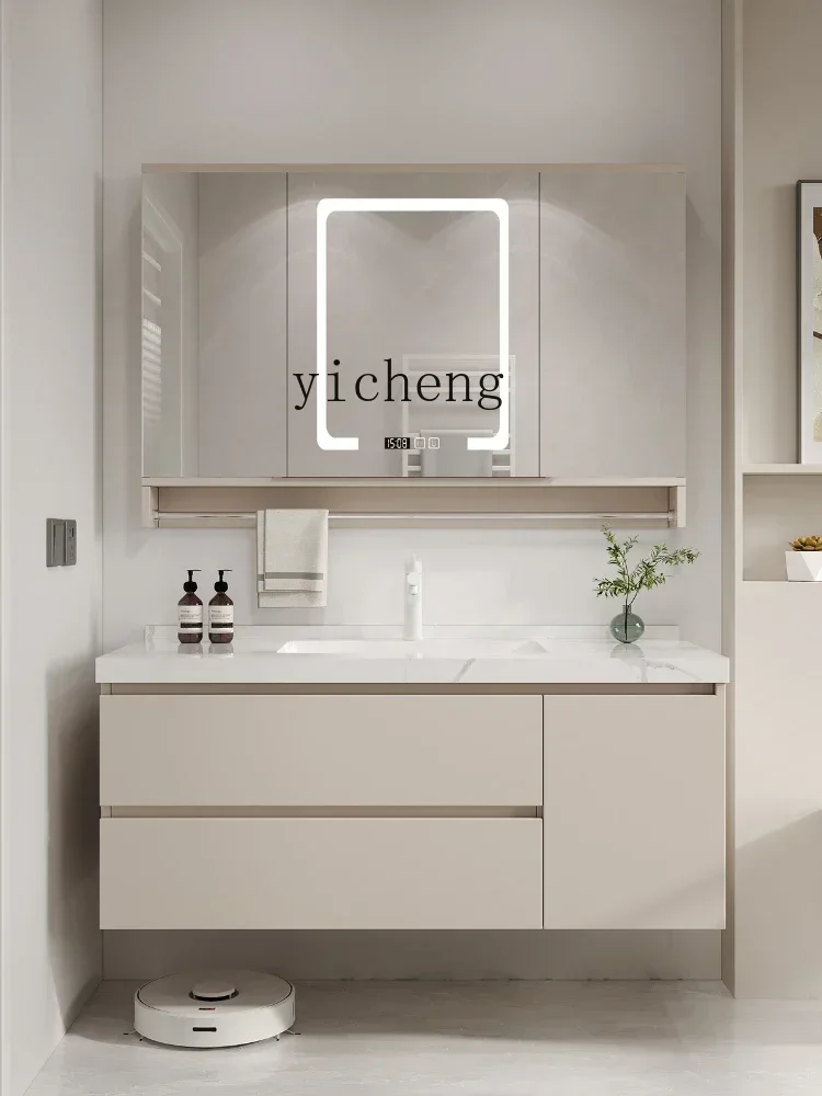i10.10-Folding Feng Shui Mirror Bathroom Cabinet Bathroom Washbasin Cabinet Hidden Mirror Cabinet Ceramic Whole Washbin