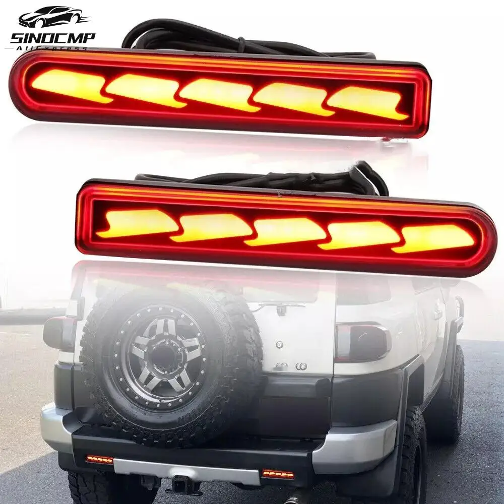 

2Pcs LED Rear Bumper Reflector Light Lamp Tail Lights Rear Reverse Brake Stop Lamp For Toyota FJ Cruiser 2007-2014 Brake Lights