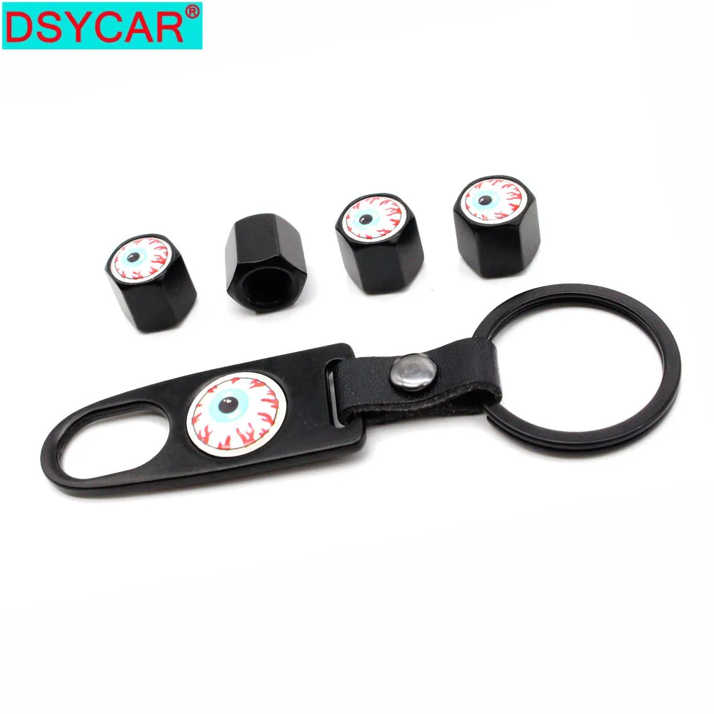 

DSYCAR 1Set Zinc Alloy Anti-theft Car Wheel Tire Valve Caps Stem Air + Leather buckle Wrench Auto Car Wheels Tires Parts