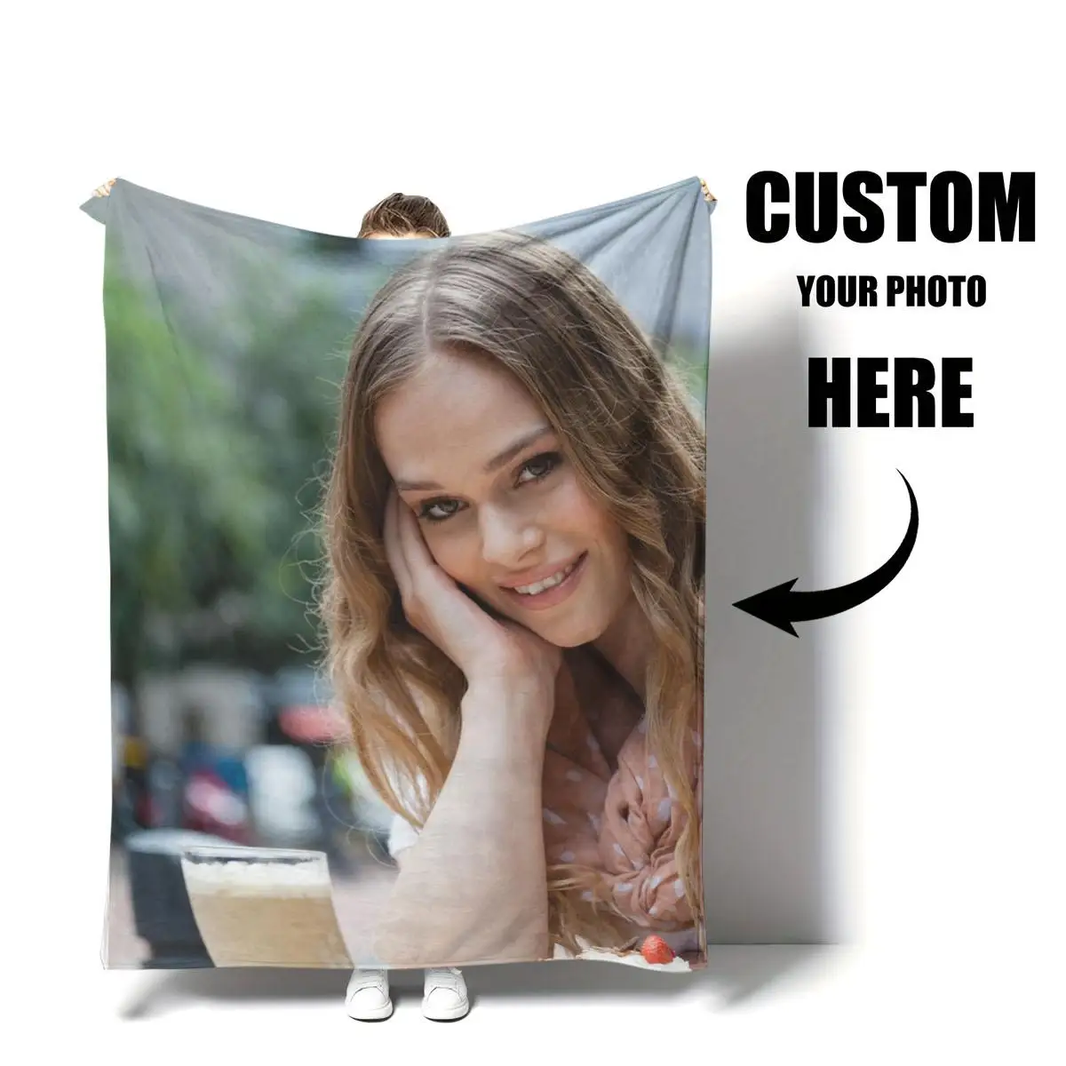 Halloween Custom DIY Personalized Photo Blanket for Your Loved One - Flannel Blanket Item - Customize with a Warm Photo, Soft an