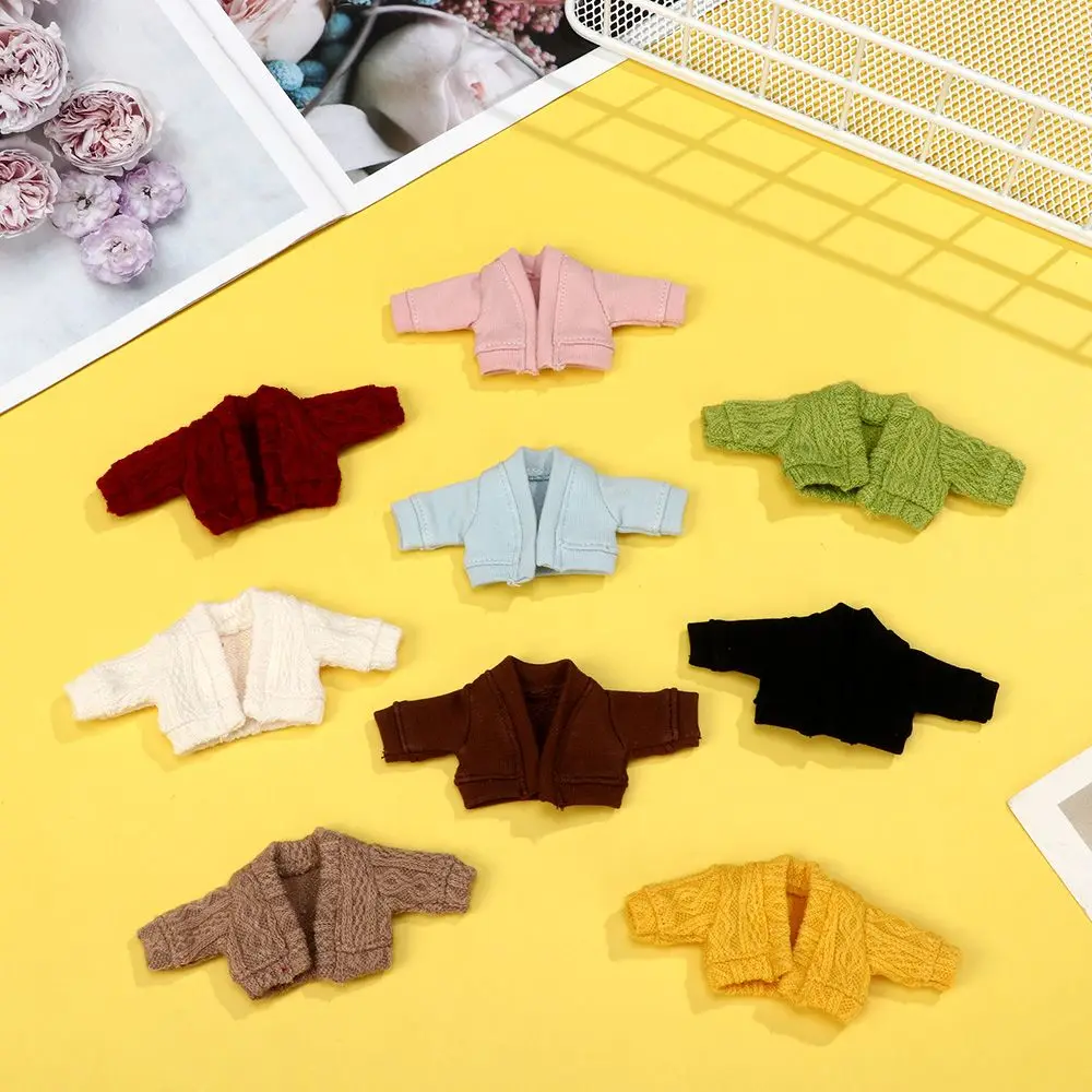 Gift Toys Doll Accessories Handmade Mini Knitted Sweater 1/12 Doll Cardigans Dressing Clothes Tops Casual Dress