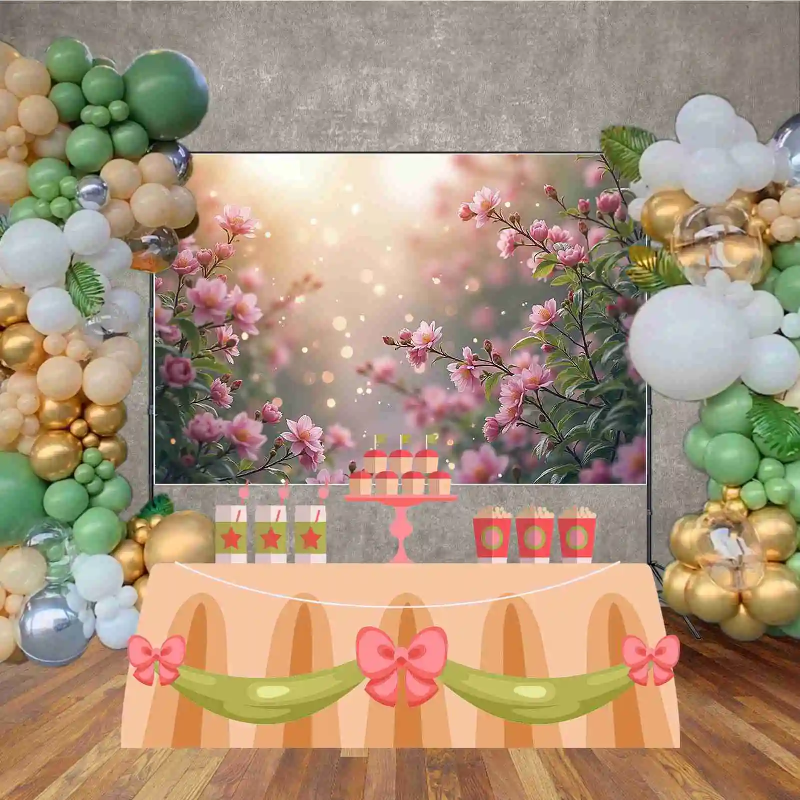 MOON.QG фон с цветочным полем для фотосъемки природный пейзаж с цветком персика весенний фон для фотосессии детский реквизит для фотостудии