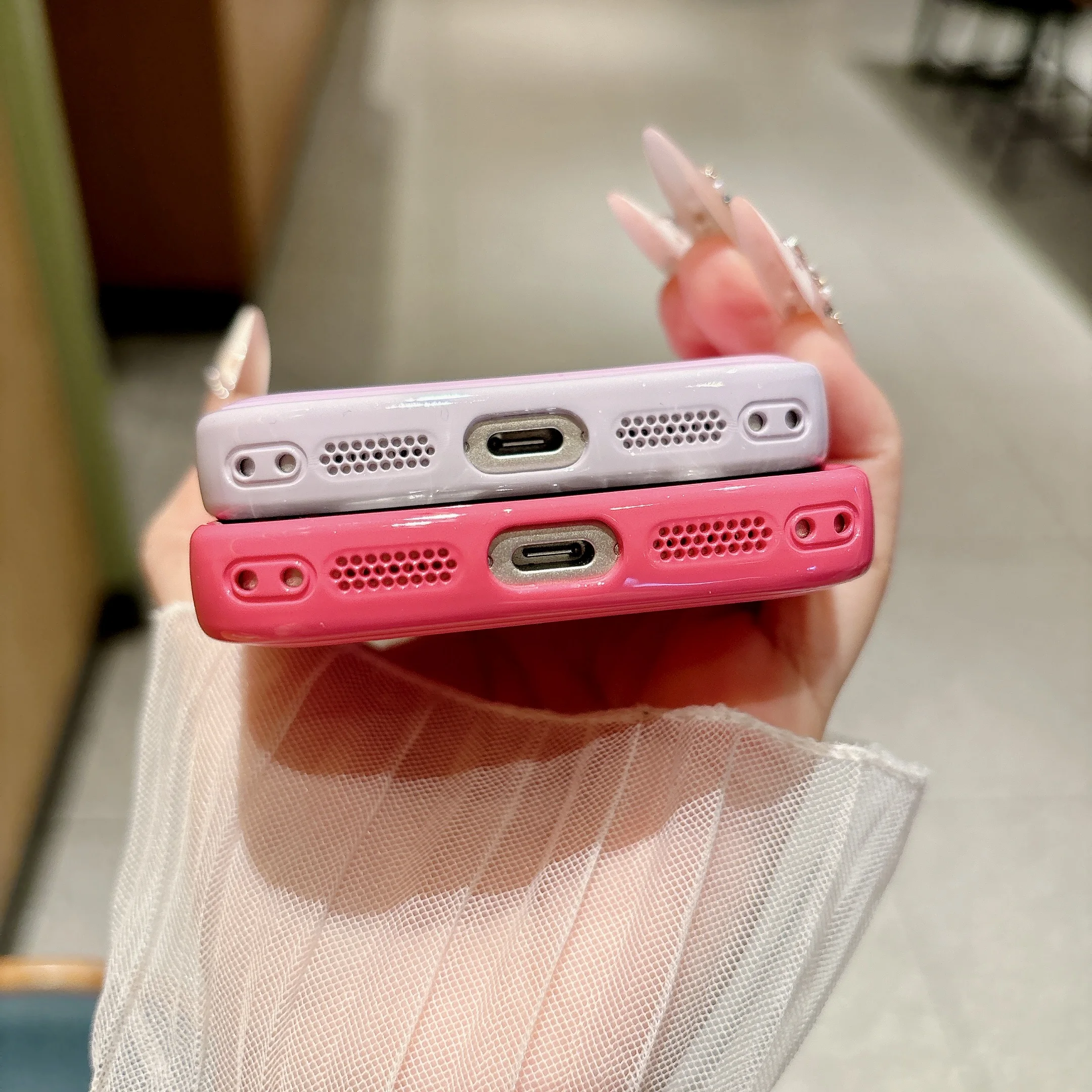 INS Solid Color Dopamine Glossy Phone Case For iPhone 17 16 15 14 13 Pro Max Large Window Camera Protection Acrylic Bumper Cover - view 6