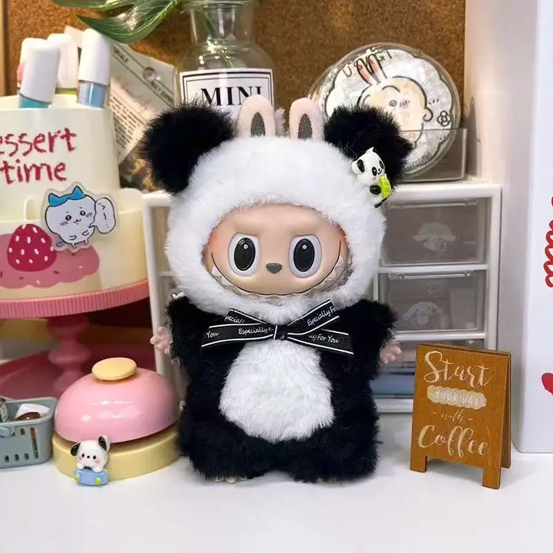 Adorabile abbigliamento per bambola Labubu da 17 cm - Serie animali: Orso fragola, Ape, Pinguino, Panda, Ali |   Kawaii e perfetto per regalare