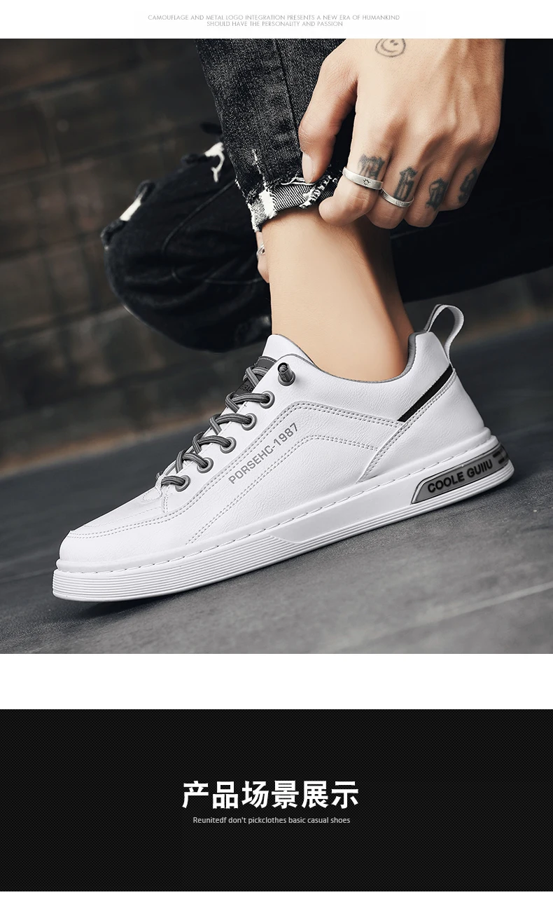 Herren Slip-On Freizeitschuhe für alle Jahreszeiten, neue atmungsaktive, leichte, weichsohlige Outdoor-Flachschuhe, Studenten-Whiteboard-Schuhe – Detail 16