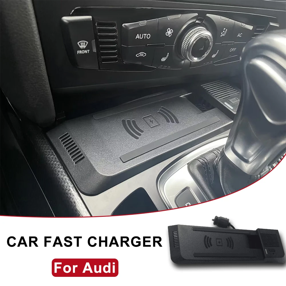 Car Fast wireless charger for Audi A4 B8 B9 A4 Allroad A5 S5 RS5 Q5 SQ5 phone holder adapter mobile mount charging pad