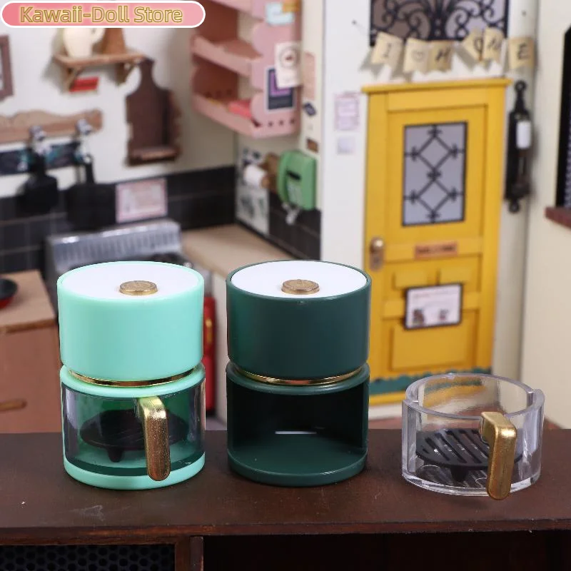 Miniaturowy model kuchni do domku dla lalek, mini frytkownica beztłuszczowa, rekwizyty do scenek fotograficznych, mini modele zabawek.