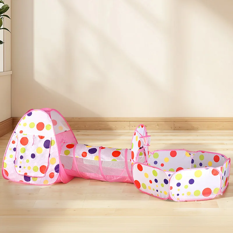Tenda da gioco per bambini 3 in 1 con tunnel, supporto da basket, per bambini, pop-up, per interni ed esterni, per casetta da gioco, regali per bambini