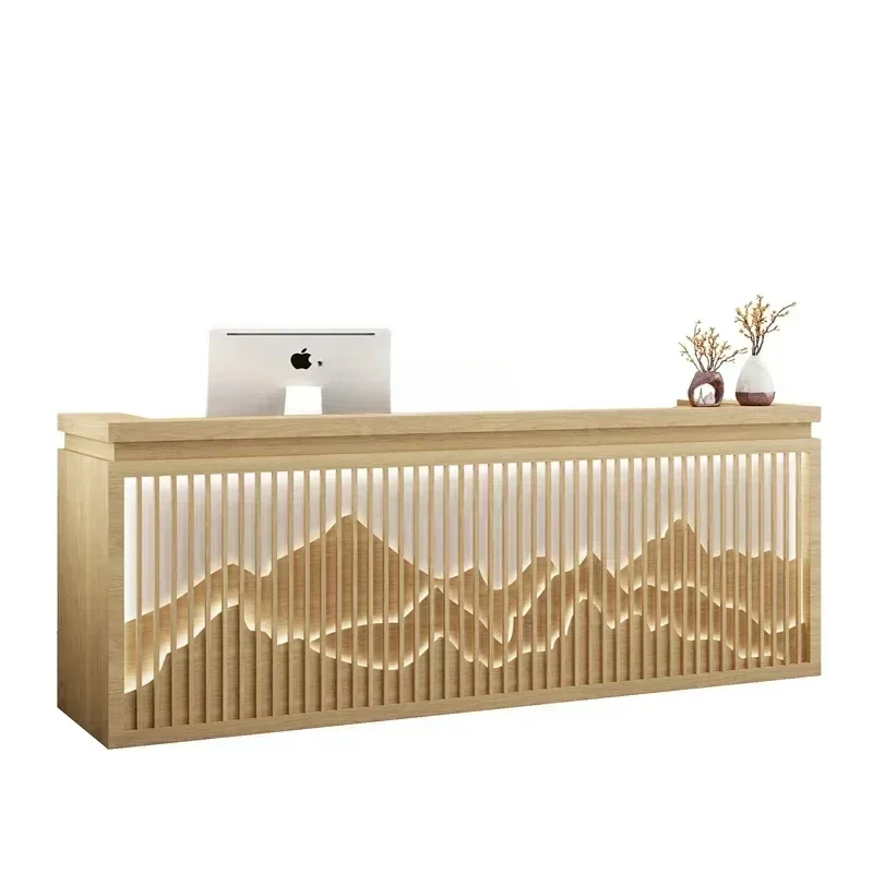 

New Chinese Retro Cashier Counter Bar Restaurant Hotel Tea House Solid Wood Pavilion of Regimen Front Desk Ear Cleaning Count