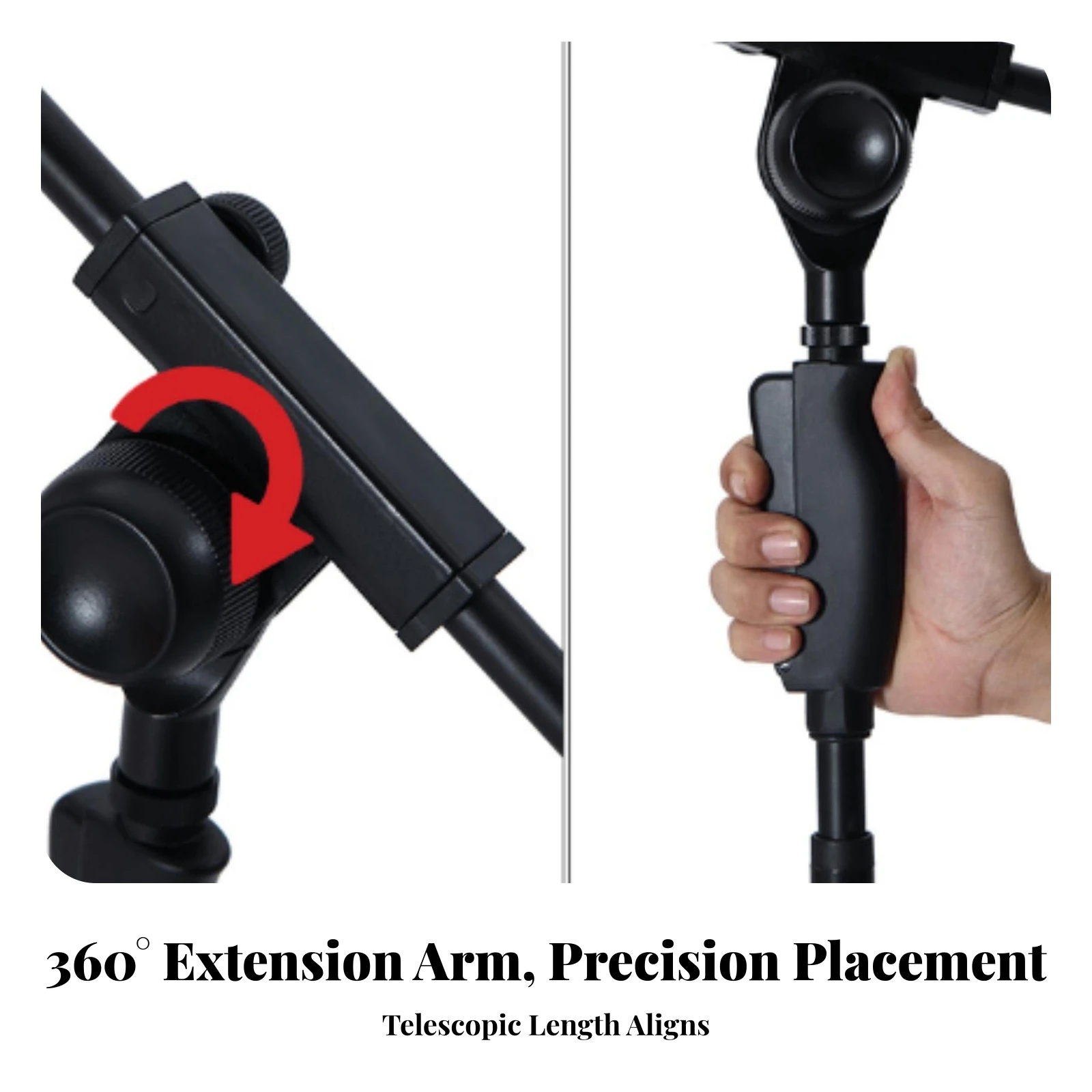 Floor Mic Stand with Arm Arm Adjustable Arm Mic Stand Stable Long-Lasting for Singers, Stage, Recording Studio