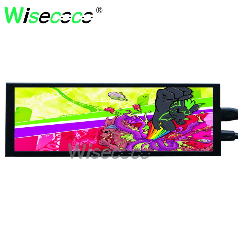Wisecoco 7.84 Inch 1280x400 LCD Monitor Stretched Bar Monitor Aida64 Laptop Raspberry Pi Long Strip Secondary Monitor