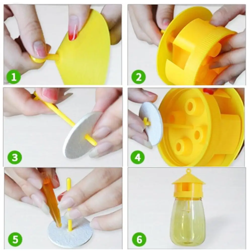 Fruit fly trap Killer Yellow Plastic Drosophila Trap Anti Fly Fruit Fly killer Catcher Orchard  Reusable Insect Trap Pest