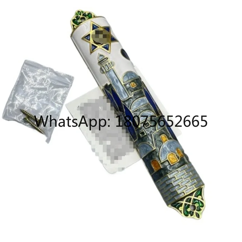 Doorpost with scroll metal blessing doorpost box door edge decoration jewish relics gift israel doorpost