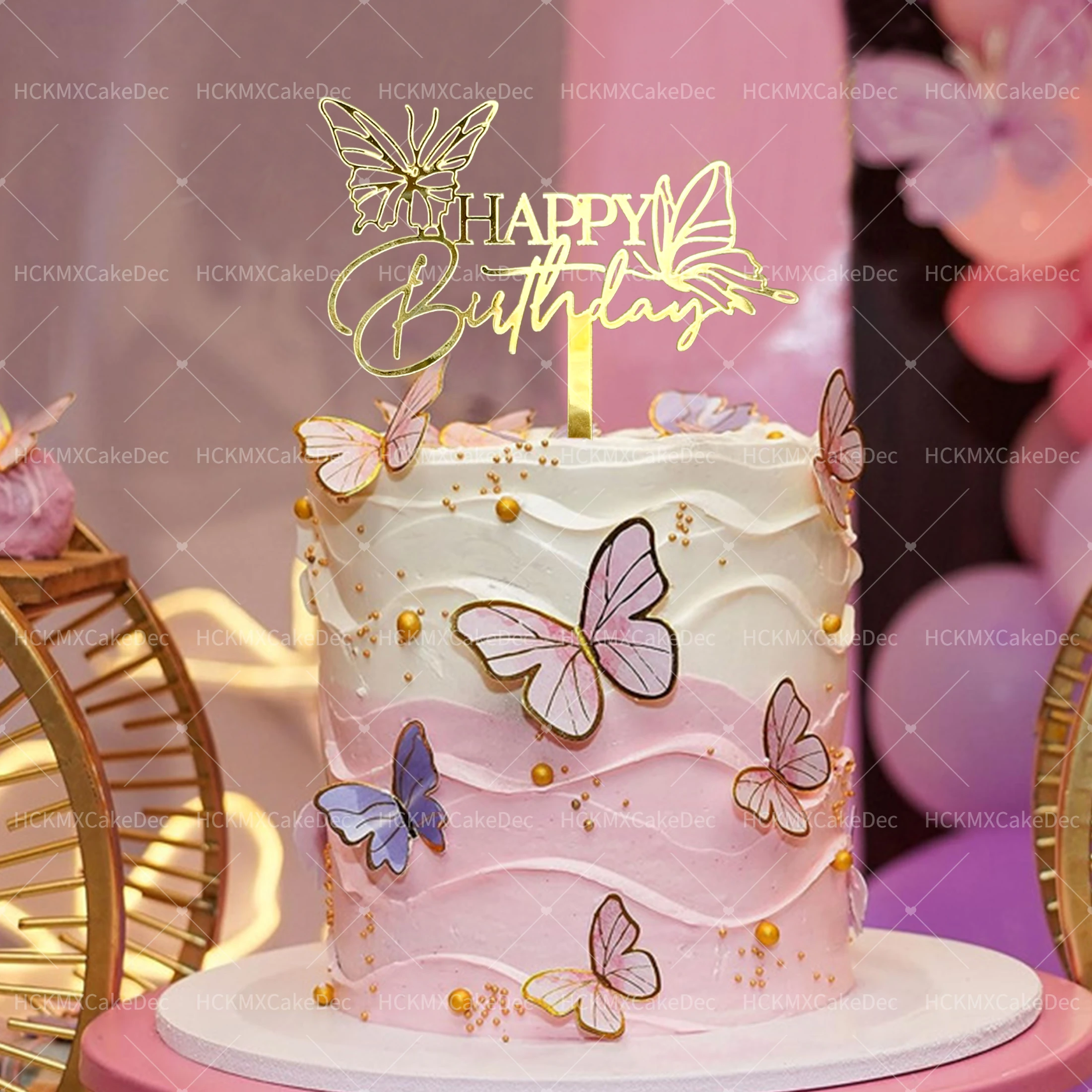 3 Stück Gold Alles Gute zum Geburtstag Kuchen Topper Geburtstag Mädchen Acryl Geburtstag Party Kuchen Topper Geschenk Dessert Dekoration – Detail 2