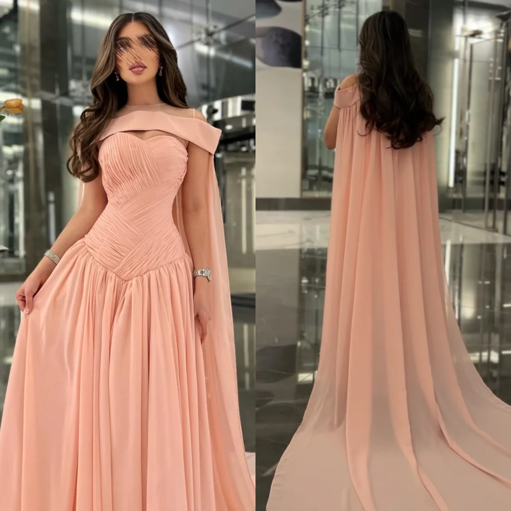 Customized Sexy Exquisite Chiffon Pleat Draped A-line Strapless Long Dresses Bespoke Occasion Dresses Matching Sizes Available