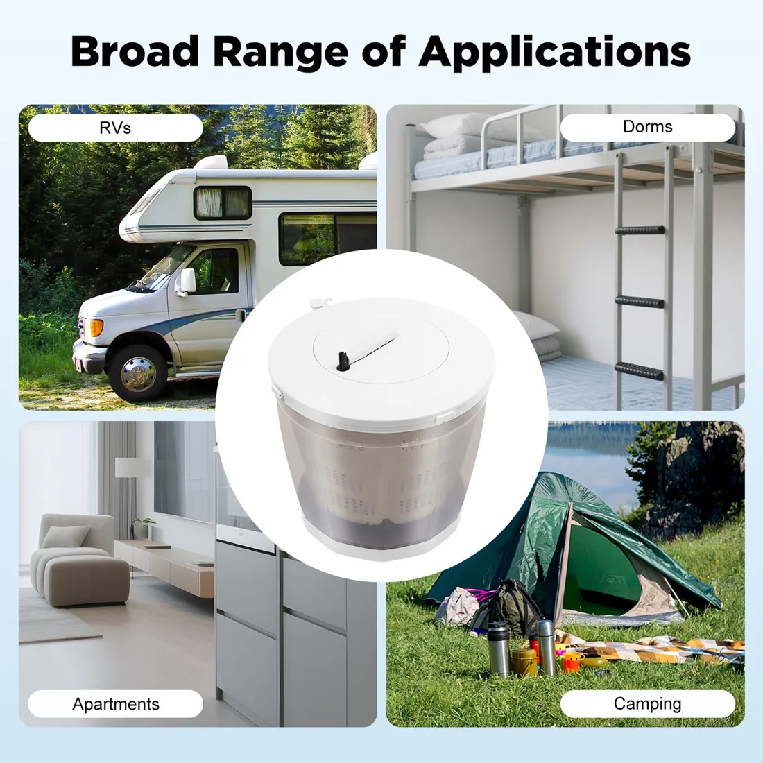 (AT52) Laundry&Spin Drying 2 in 1 Non-Electric Washing Machine,Mini Manual Washing Machine & Spin Dryer for Washing Small Items