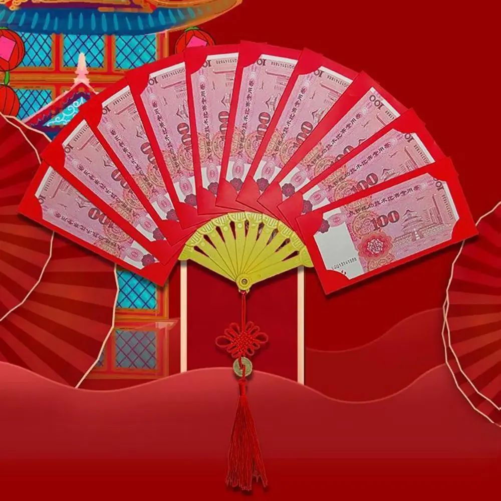 1Pcs Dragon Year Red Envelope New CNY 10 Card Slots Chinese New Year Dance Dragon Spring Festival Packet Envelopes