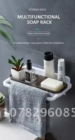 Jabonera autoadhesiva montada en la pared, soporte creativo para jabón, accesorio de baño, asistente de baño, envío directo, 1 unidad