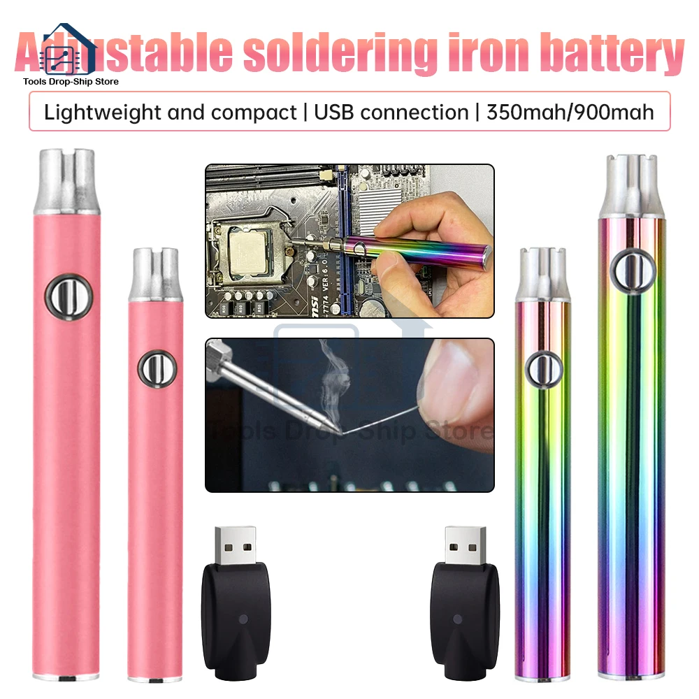 350/900Mah 510 Draad Batterij Kar Pen Knop Batterij Set Warmte Apparaat Aanpassing Verwarming Mini Soldeerbout Met Usb Oplader