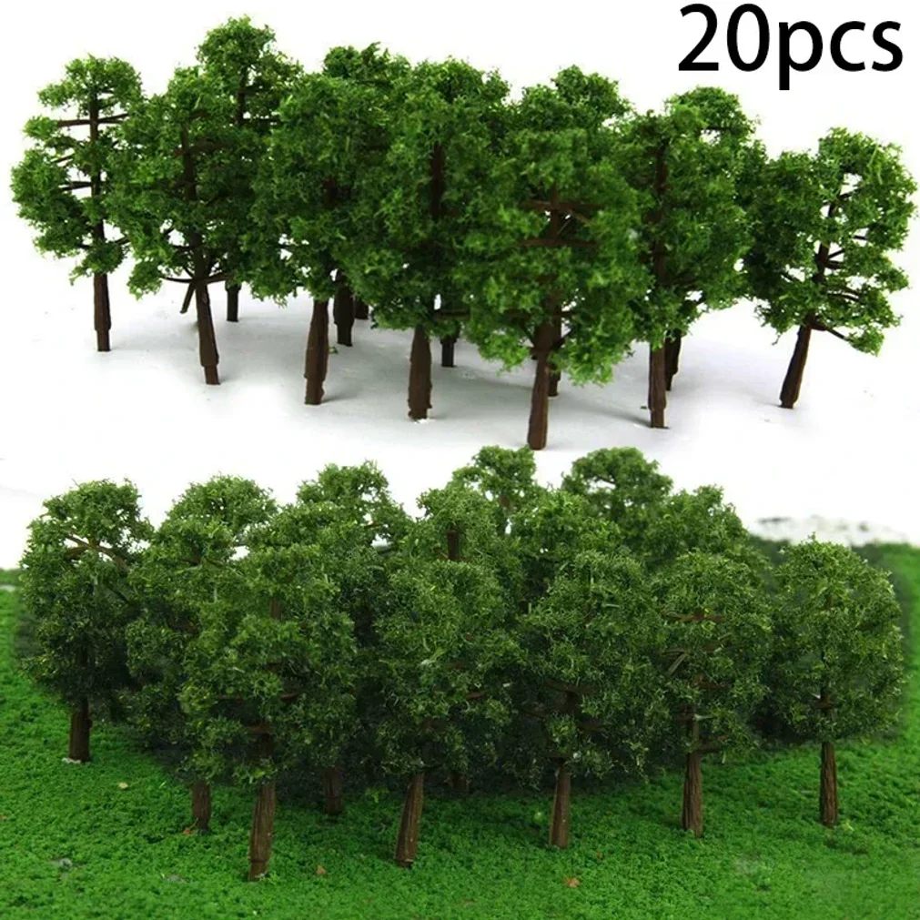 30/20pcs 8cm 5cm 3.5cm Mini Model Trees Micro Pine Trees Sandtable Decor Model Railway Train Layout DIY Accessories