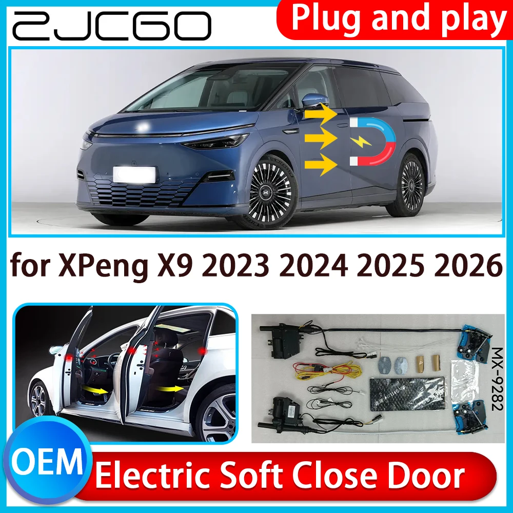 ZCJGO for XPeng X9 2023 2024 2025 2026 Auto Pull Car Soft Close Kit Door Power Latch Electric Door Catch Soft Closing Assist