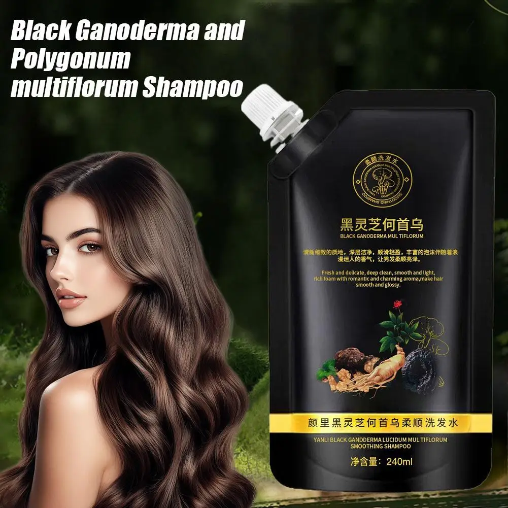 Root Activator Shampoo for Men & Women Strengthening & Volumizing for Fuller-Looking Hair Black Reishi And Polygonum Shampoo