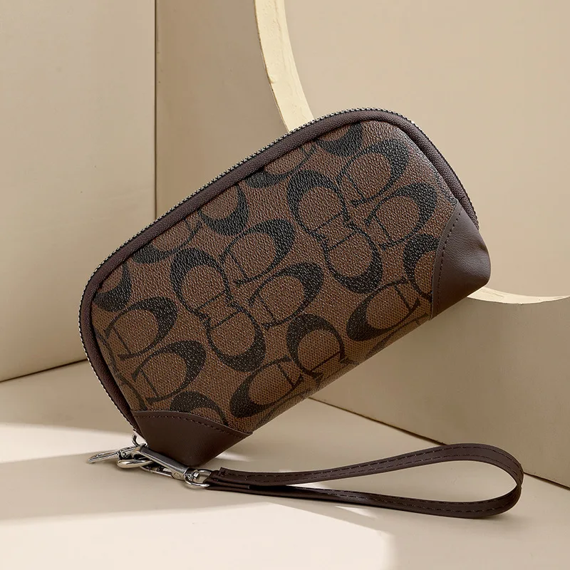 Elegant Floral Print Large Capacity Long Wallet For Women Double Zipper Handbag With Wrist Strap Mobile Phone Storage 2026 Ne...