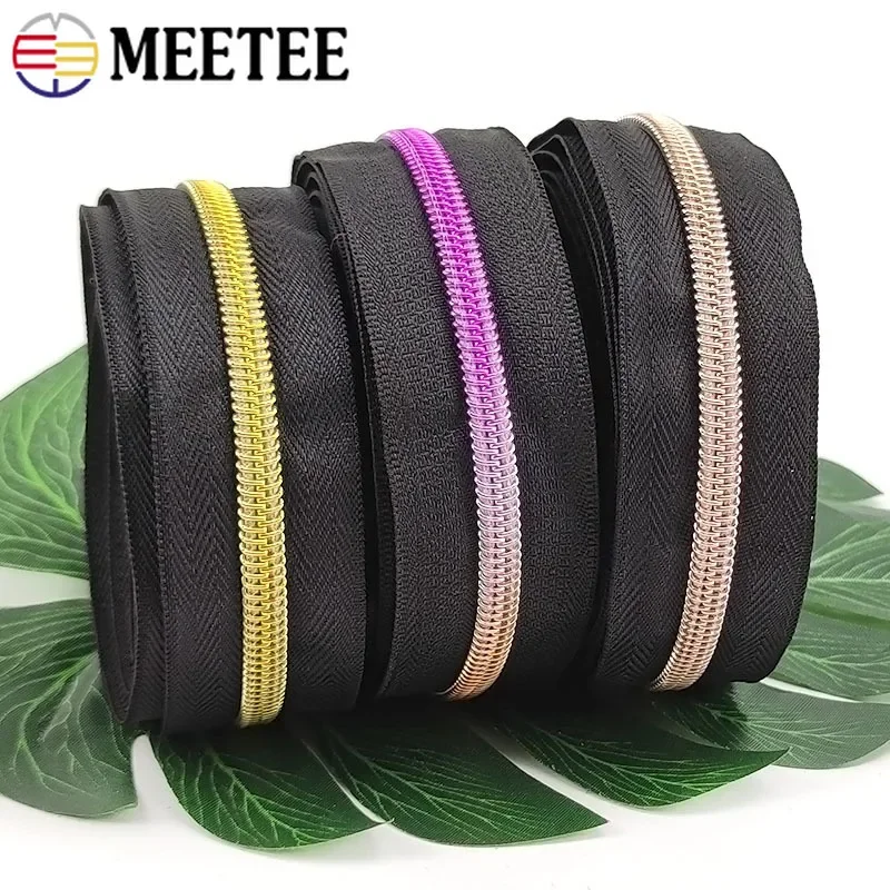 2/5/10Meters 3# 5# Nylon Zippers Tapes Zip By The Meter Repair Kit DIY Bags Zips Slider Pulls Garment Replace Sewing Accessories