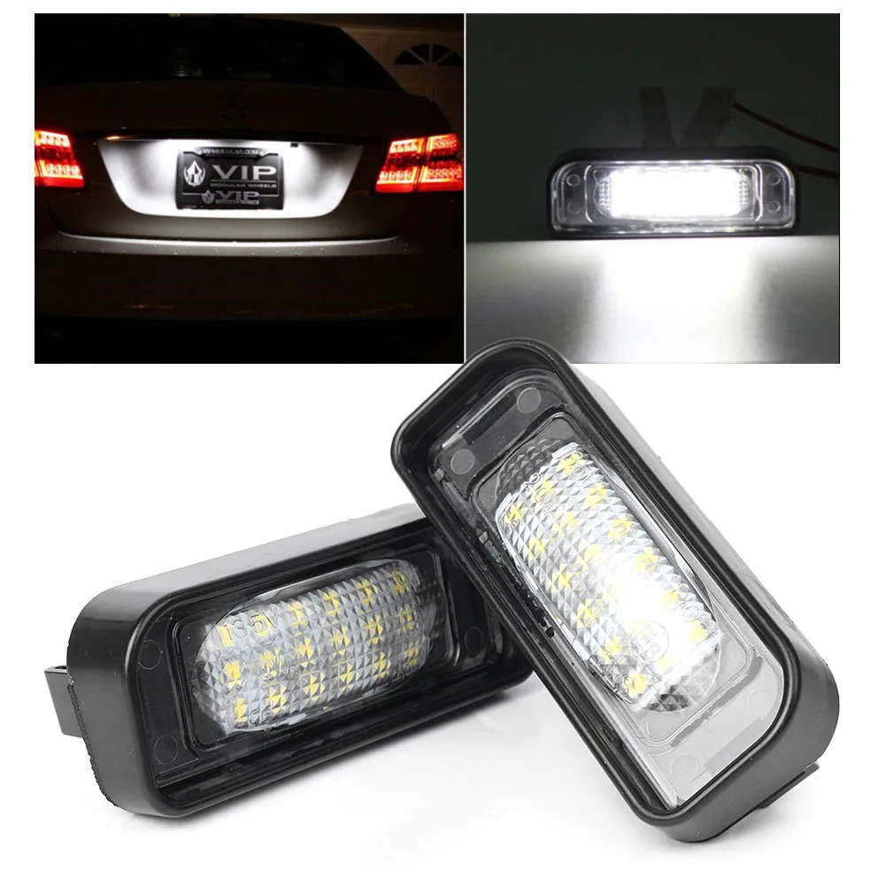 2PCS Car LED License Plate Number Light Licence Lamp for Benz W220 S320 S420 S430 S-Class 1999 2000 2001 2002 2003 2004 2005