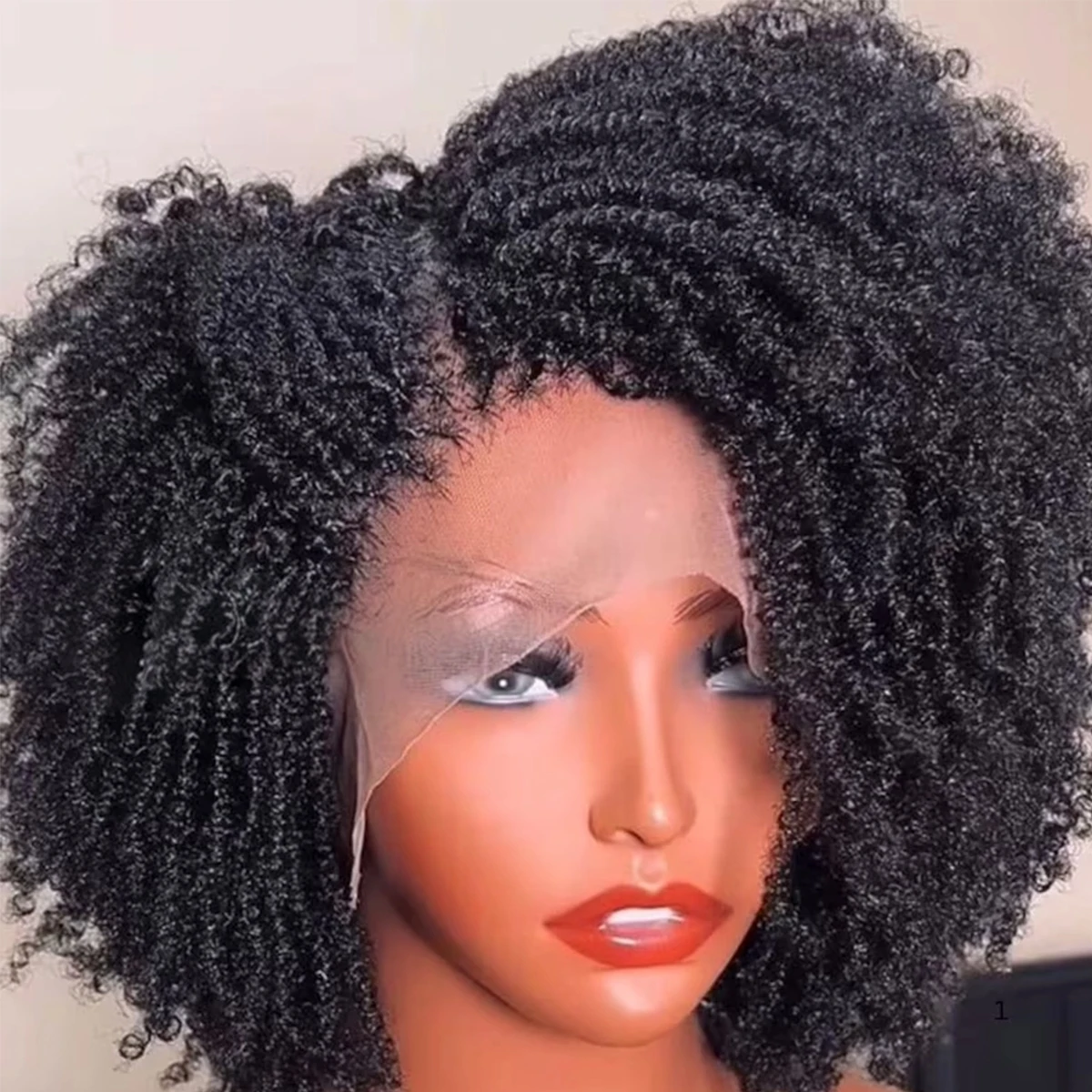 4C Kinky Afro Twist Braid Wig Natural Black 5x5 HD Lace Frontal Synthetic Micro Loc Style with Baby Hair