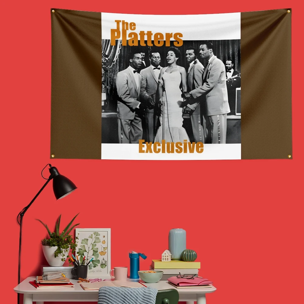 The Platters Pop Music Flag 3x5 FT 90x150cm Polyester Decorative Banner Tapestry For Music Fans Bedroom Wall Decoration