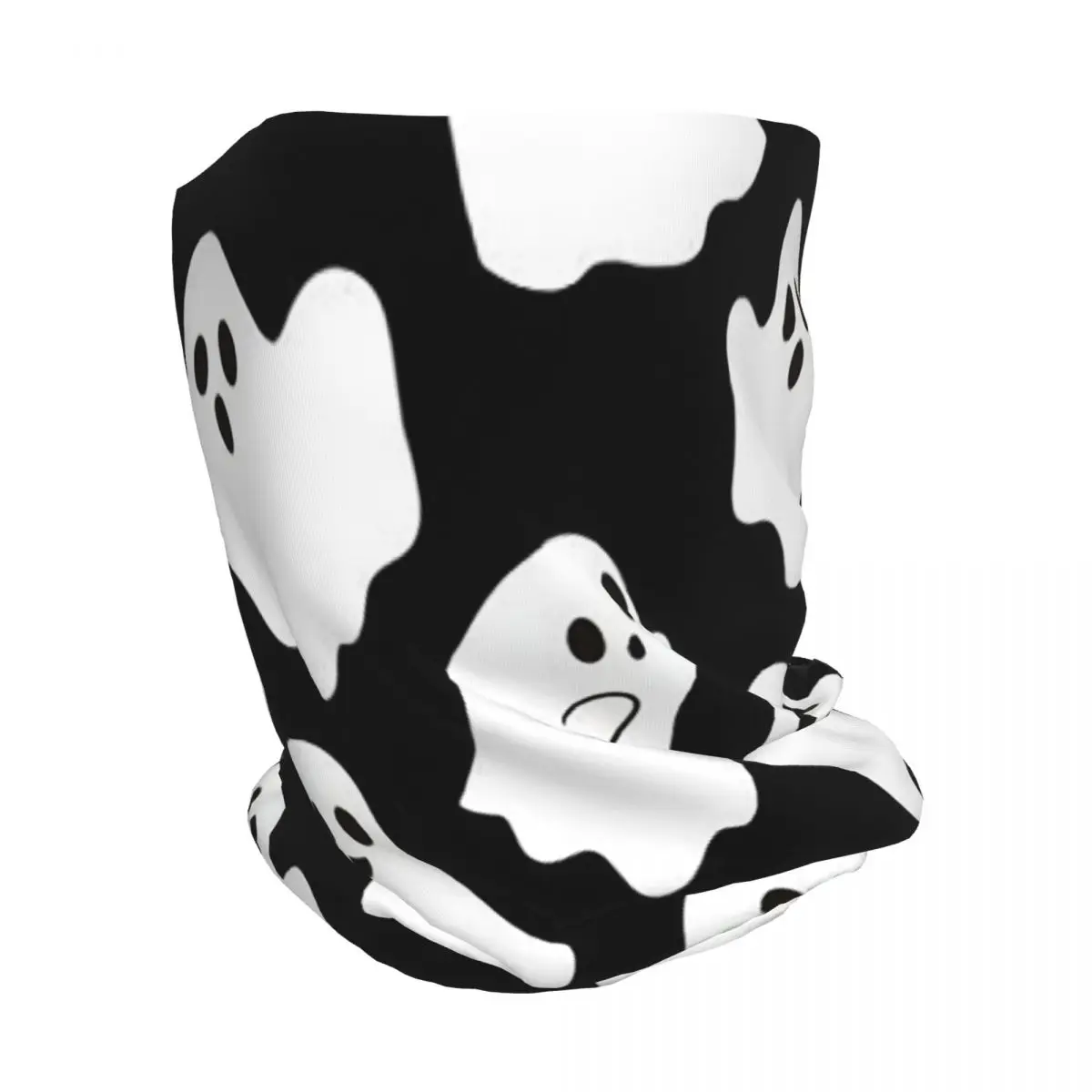 Spooky Ghost Halloween Cartoon Pattern Bandana Neck Gaiter Wrap Mask Scarf Multi-use Headwear Beanies Hat Unisex Breathable