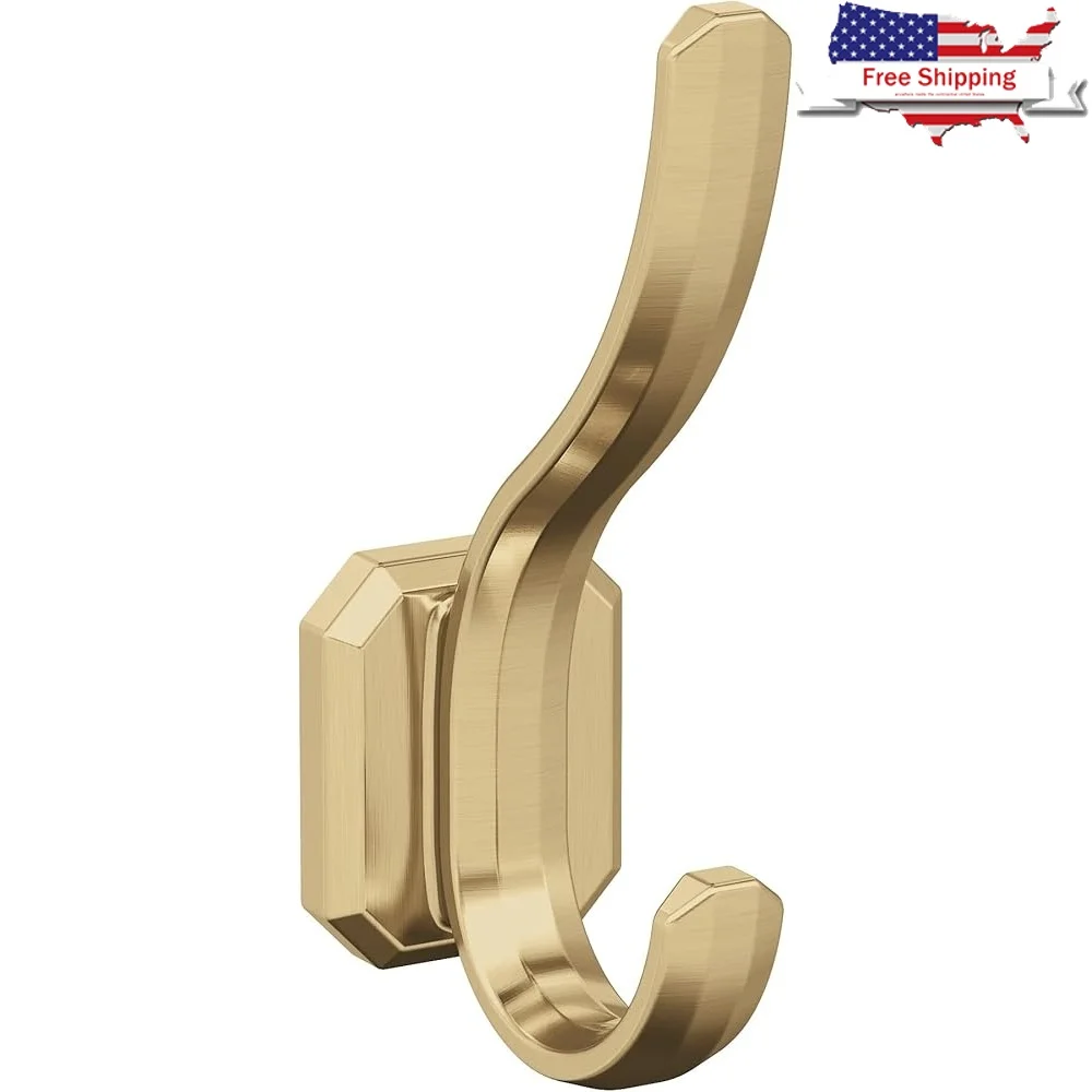 

Transitional Double Prong Decorative Wall Hook Coats Hats Backpacks Bags Bathroom Bedroom Easy Install 25lbs Capacity