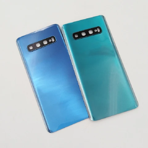 Задняя стеклянная крышка для Samsung S10 S10 + Крышка батарейного отсека Задняя дверь Корпус Сменный чехол для Galaxy S10 SM-G973F S10 Plus SM-G975F