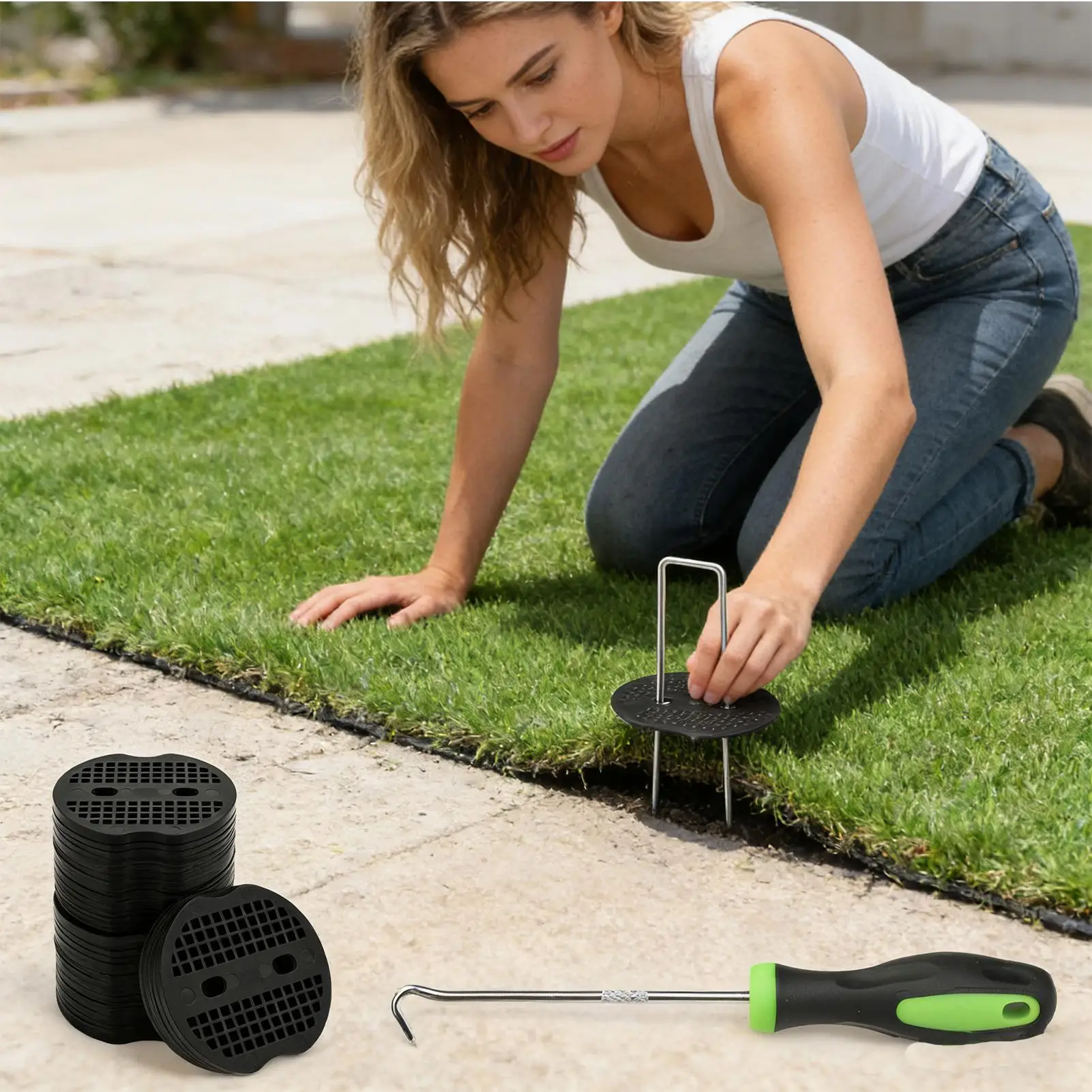 Landscaping Stakes U Shape Landscape Spikes 50 Pieces Outdoor Plant Cover Spikes For Outdoor Yard Pathway Farm Patio Driveway