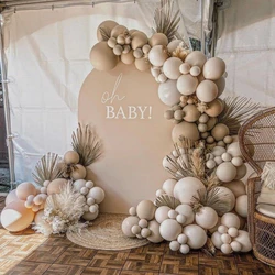 New Arrival 119Pcs Brown Nude Latex Balloon Wreath Arch Set for Birthday Wedding Party Decoration