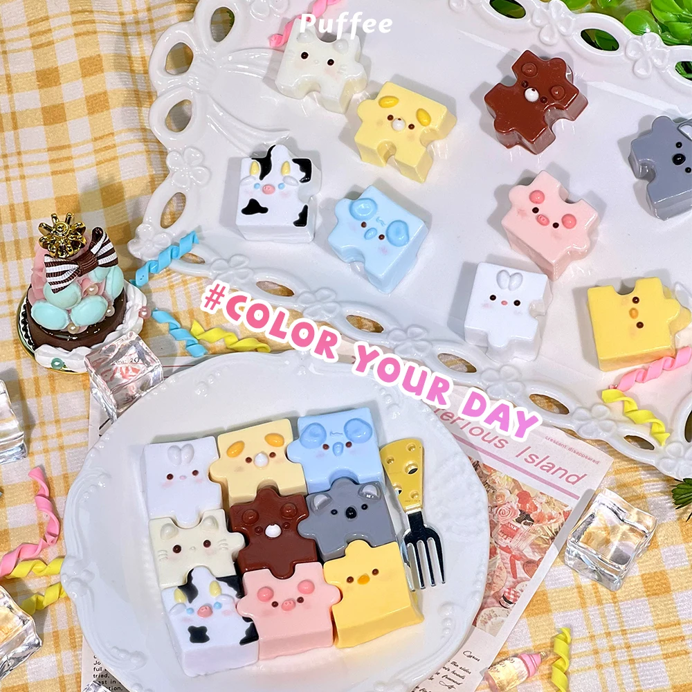 퍼즐 식품 등급 실리콘 스퀴시 장난감, 수제 스퀴시, 크림 같은 부드러운 접착제 느린 리바운드 짜기 장난감, 끈적끈적/다채로운