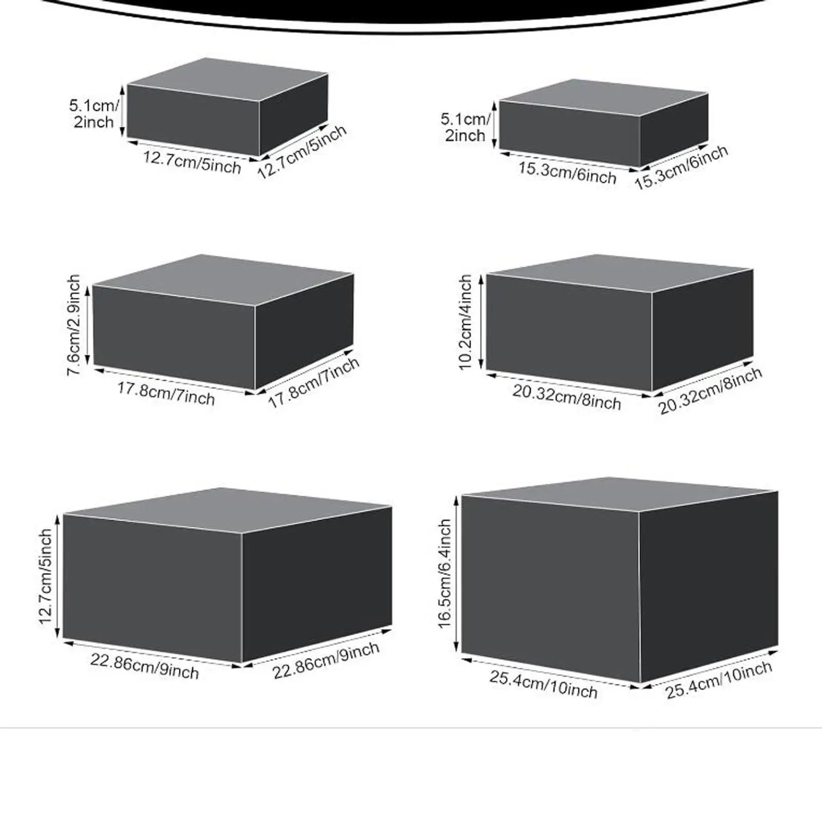 6-teilige Acryl-Würfel-Display-Box-Riser, Nesting-Riser, Buffet-Riser für Dessert, Kunst, Fotografie, Sammlerstücke, Sammlung