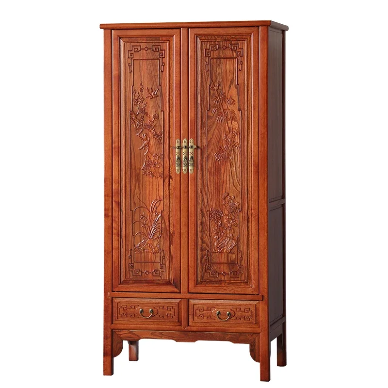 

Chinese log wardrobe two doors solid wood cloakroom classical Ming and Qing Dynasties