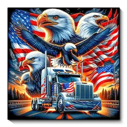 New Collection 2024 Diamond Embroidery Eagle and National Flag Scenery Mosaic Diamond Painting Scenery Art Kits Home Decor Gift