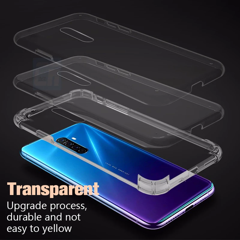 Silicone Airbag Anti-fall Protective Case for OPPO Reno Z 2 10X Zoom A1K F7 F9 F11 Transparent Case for Realme GT 3 5 8 Pro Case