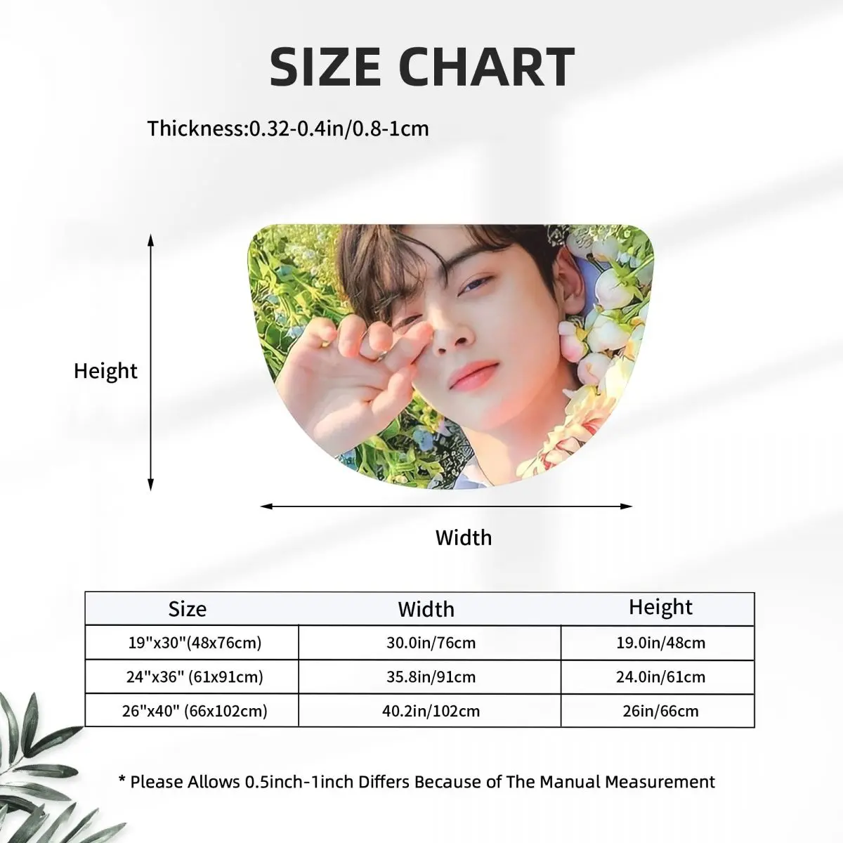 Cha EunWoo Kpop Astro Soft Flannel Half Round Doormat Non Slip Bathroom Mat Absorbent Floor Carpet for Living Room