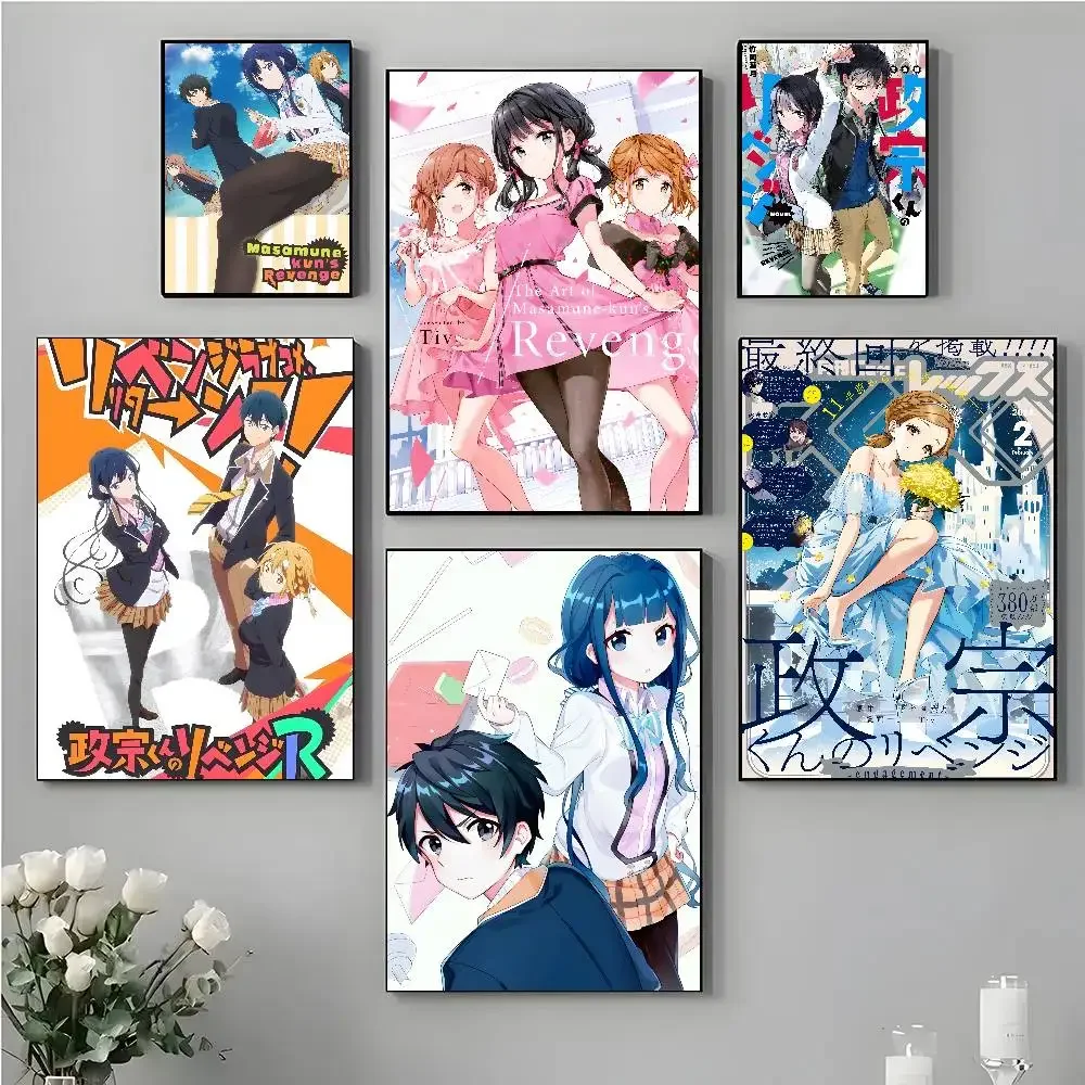 Adagaki Aki Manga Masamune Kun No Reveng Poster Self-adhesive Art Waterproof Paper Sticker Coffee House Bar Room Wall Decor