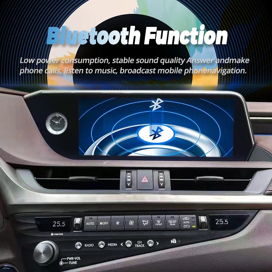 12.3'' Android 13 For Lexus ES ES350H ES250 ES350 ES300H 2018-2022 GPS Stereo Car Multimedia CarPlay Video Player Tape Recorder