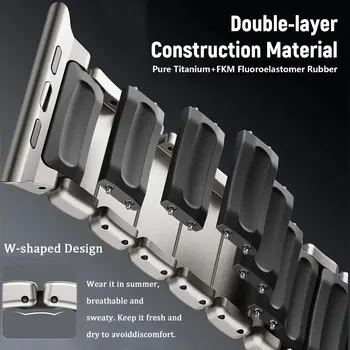 適用於 Apple Watch Ultra 3/2 49mm、10/11 46mm 的鈦金屬氟橡膠錶帶,以及適用於 iWatch 9/8/7 45mm、6/SE 3 44mm 的磁吸式錶帶 10 最佳銷售 貝爾·羅斯 - №7