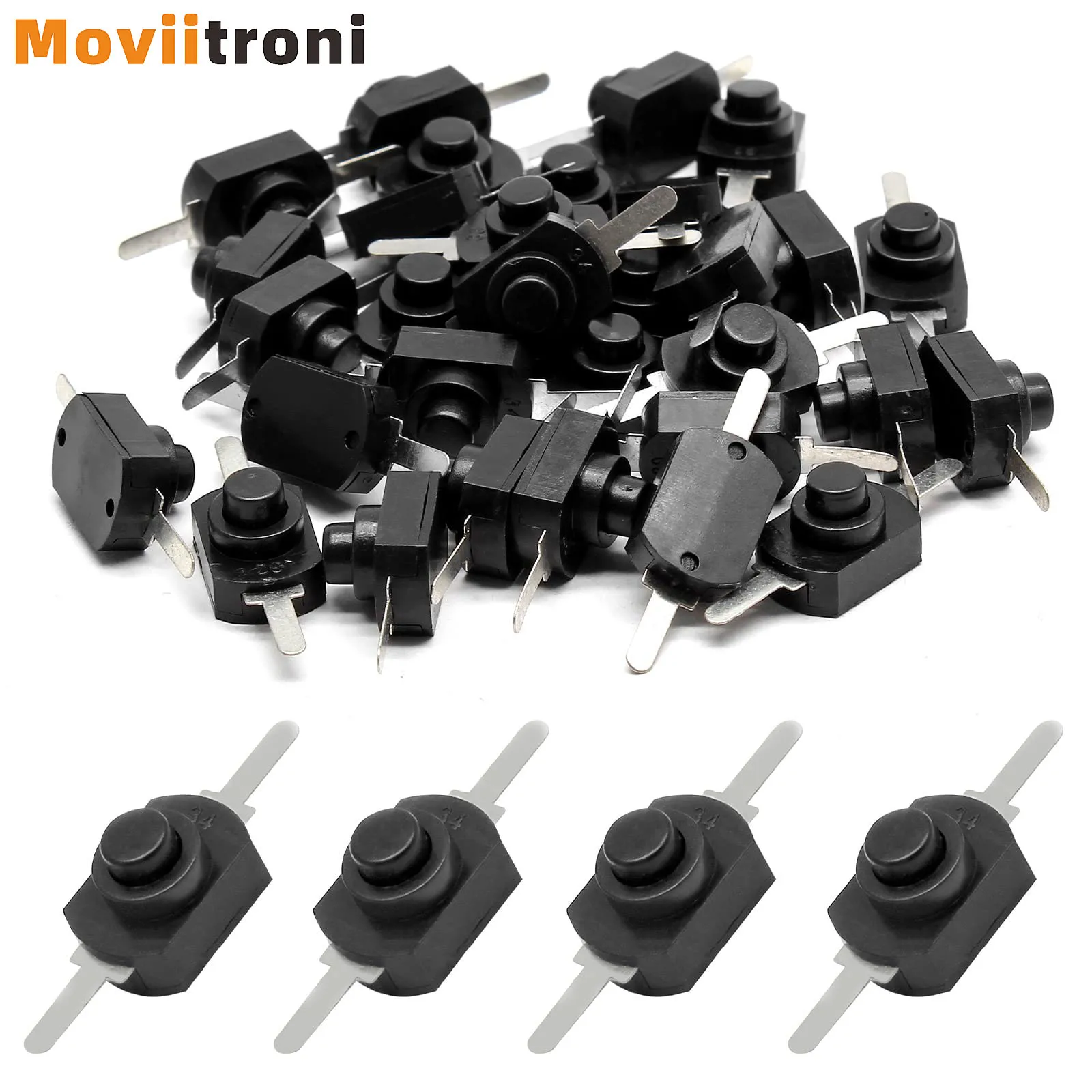 20pcs 12*8MM DC 30V 1A On Off Mini Push Button Switch for Electric Torch 1208YD Self Locking