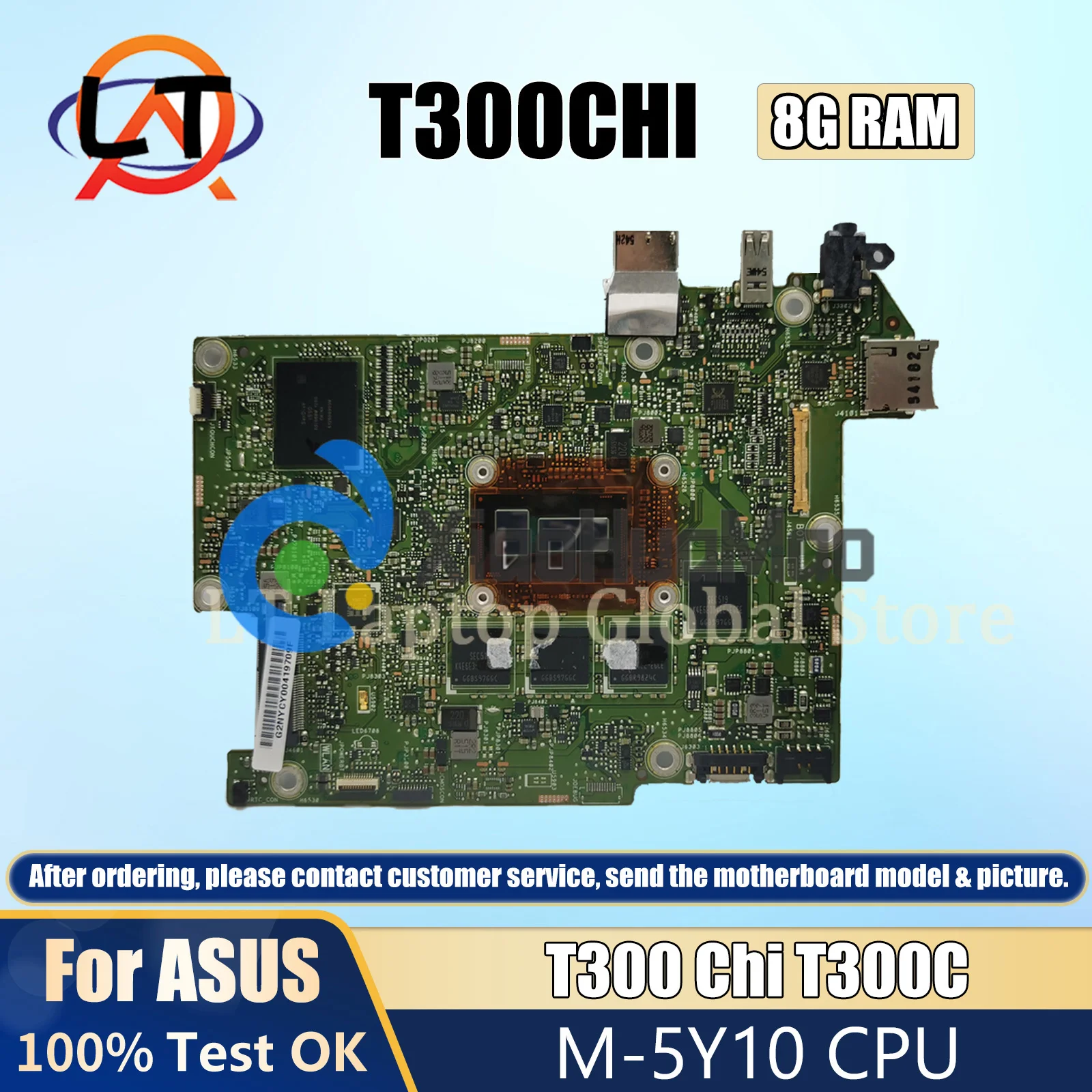 

T300CHI Laptop Motherboard For ASUS Transformer Book T300 T300C Notebook Mainboard CPU M-5Y10 8GB RAM SSD-128G