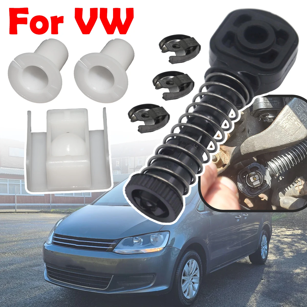 

For VW Golf Bora Lupo Polo Sharan Gear Selector Wiring Lock Washer Shift Shaft Gear Lever Selector Cable Rod Slider Bushing Kit