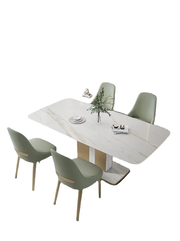 

YY Style Light Luxury Stone Plate Dining Table Simple Modern Household Dining Tables and Chairs